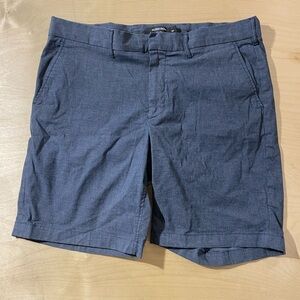 Nordstrom Dark Blue Flat Front Shorts 38 W (PE)